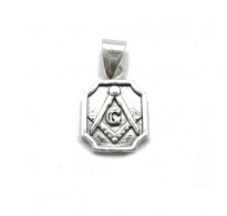 PE001289 Small genuine sterling silver pendant masonic  solid hallmarked 925